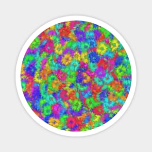 Abstract Rainbow Flower Paint Magnet